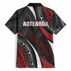 Aotearoa New Zealand Native Birds Map Hawaiian Shirt Silver Fern Tribal Pattern