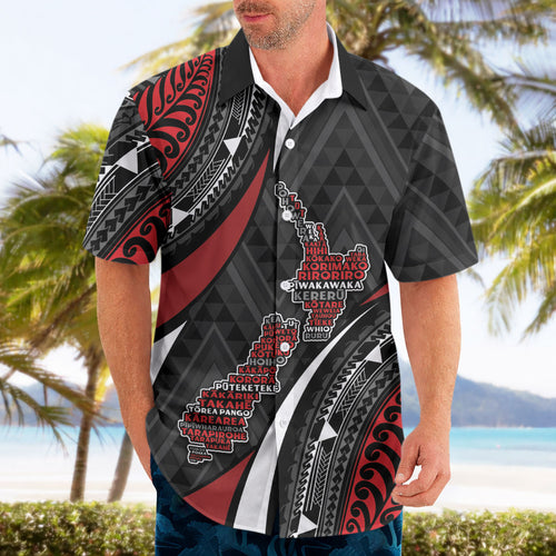 Aotearoa New Zealand Native Birds Map Hawaiian Shirt Silver Fern Tribal Pattern