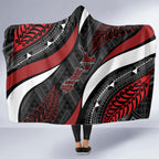 Aotearoa New Zealand Native Birds Map Hooded Blanket Silver Fern Tribal Pattern