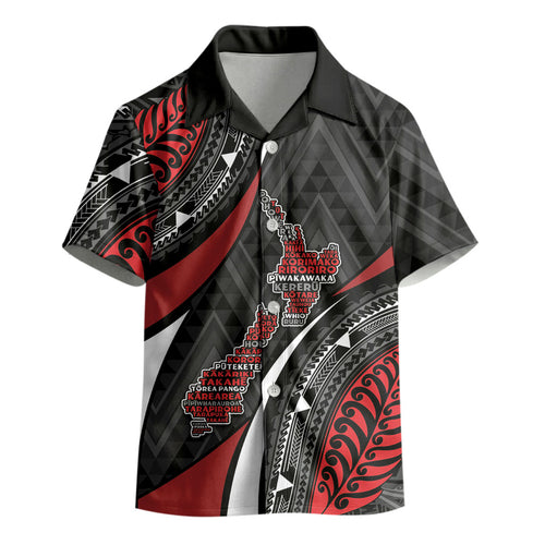 Aotearoa New Zealand Native Birds Map Kid Hawaiian Shirt Silver Fern Tribal Pattern