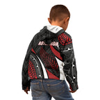 Aotearoa New Zealand Native Birds Map Kid Hoodie Silver Fern Tribal Pattern