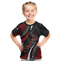 Aotearoa New Zealand Native Birds Map Kid T Shirt Silver Fern Tribal Pattern