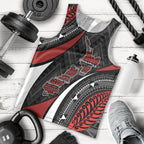 Aotearoa New Zealand Native Birds Map Men Tank Top Silver Fern Tribal Pattern