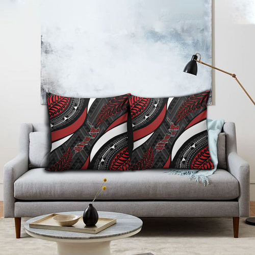Aotearoa New Zealand Native Birds Map Pillow Cover Silver Fern Tribal Pattern