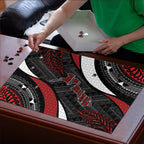 Aotearoa New Zealand Native Birds Map Puzzle Silver Fern Tribal Pattern