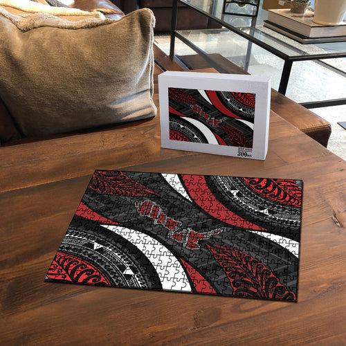 Aotearoa New Zealand Native Birds Map Puzzle Silver Fern Tribal Pattern