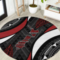 Aotearoa New Zealand Native Birds Map Round Carpet Silver Fern Tribal Pattern