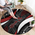 Aotearoa New Zealand Native Birds Map Round Carpet Silver Fern Tribal Pattern