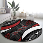 Aotearoa New Zealand Native Birds Map Round Carpet Silver Fern Tribal Pattern