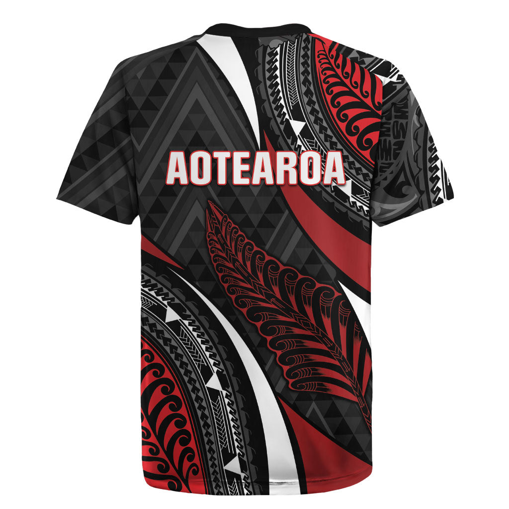 Aotearoa New Zealand Native Birds Map Rugby Jersey Silver Fern Tribal Pattern