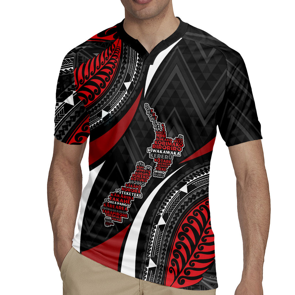 Aotearoa New Zealand Native Birds Map Rugby Jersey Silver Fern Tribal Pattern