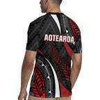 Aotearoa New Zealand Native Birds Map Rugby Jersey Silver Fern Tribal Pattern