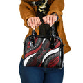 Aotearoa New Zealand Native Birds Map Shoulder Handbag Silver Fern Tribal Pattern