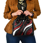 Aotearoa New Zealand Native Birds Map Shoulder Handbag Silver Fern Tribal Pattern