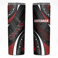 Aotearoa New Zealand Native Birds Map Skinny Tumbler Silver Fern Tribal Pattern