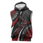 Aotearoa New Zealand Native Birds Map Sleeveless Hoodie Silver Fern Tribal Pattern
