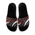 Aotearoa New Zealand Native Birds Map Slide Sandals Silver Fern Tribal Pattern
