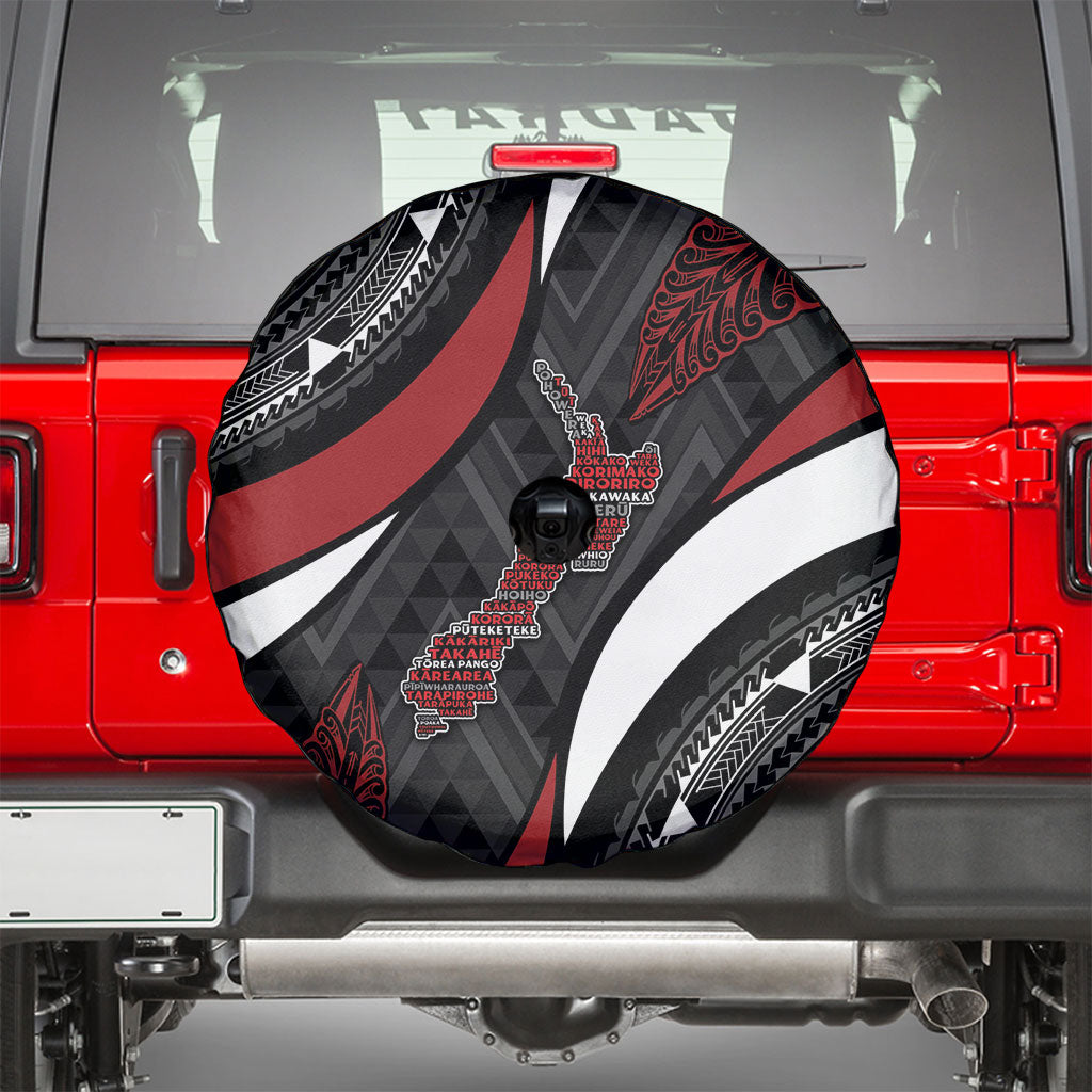 Aotearoa New Zealand Native Birds Map Spare Tire Cover Silver Fern Tribal Pattern