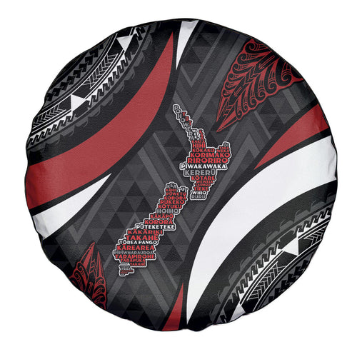 Aotearoa New Zealand Native Birds Map Spare Tire Cover Silver Fern Tribal Pattern