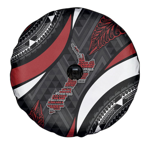 Aotearoa New Zealand Native Birds Map Spare Tire Cover Silver Fern Tribal Pattern
