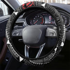 Aotearoa New Zealand Native Birds Map Steering Wheel Cover Silver Fern Tribal Pattern
