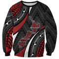 Aotearoa New Zealand Native Birds Map Sweatshirt Silver Fern Tribal Pattern