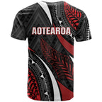 Aotearoa New Zealand Native Birds Map T Shirt Silver Fern Tribal Pattern