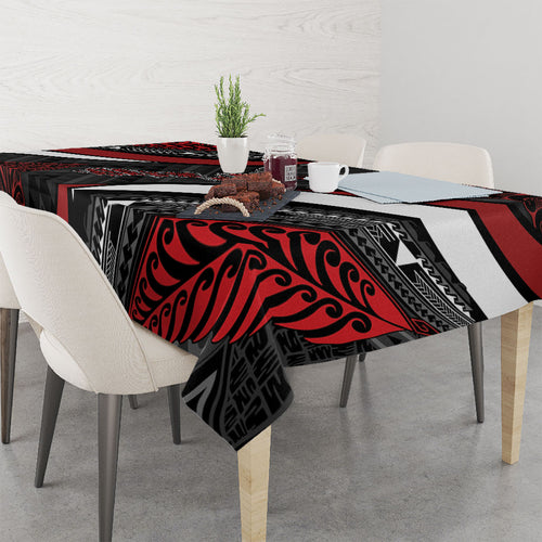 Aotearoa New Zealand Native Birds Map Tablecloth Silver Fern Tribal Pattern