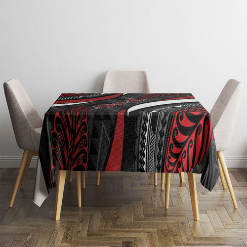 Aotearoa New Zealand Native Birds Map Tablecloth Silver Fern Tribal Pattern