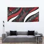 Aotearoa New Zealand Native Birds Map Tapestry Silver Fern Tribal Pattern