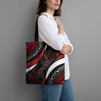 Aotearoa New Zealand Native Birds Map Tote Bag Silver Fern Tribal Pattern