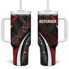 Aotearoa New Zealand Native Birds Map Tumbler With Handle Silver Fern Tribal Pattern
