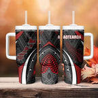 Aotearoa New Zealand Native Birds Map Tumbler With Handle Silver Fern Tribal Pattern