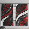 Aotearoa New Zealand Native Birds Map Window Curtain Silver Fern Tribal Pattern