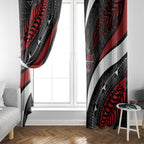 Aotearoa New Zealand Native Birds Map Window Curtain Silver Fern Tribal Pattern