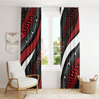 Aotearoa New Zealand Native Birds Map Window Curtain Silver Fern Tribal Pattern