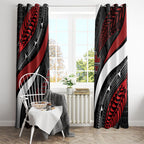 Aotearoa New Zealand Native Birds Map Window Curtain Silver Fern Tribal Pattern