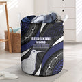 Personalised New Zealand Kiwi Laundry Basket Silver Fern Tribal Pattern