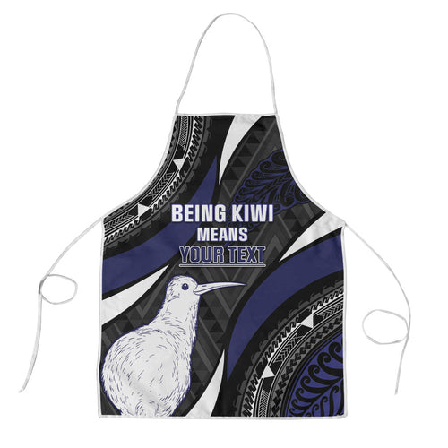 Personalised New Zealand Kiwi Apron Silver Fern Tribal Pattern