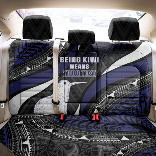 Personalised New Zealand Kiwi Back Car Seat Cover Silver Fern Tribal Pattern