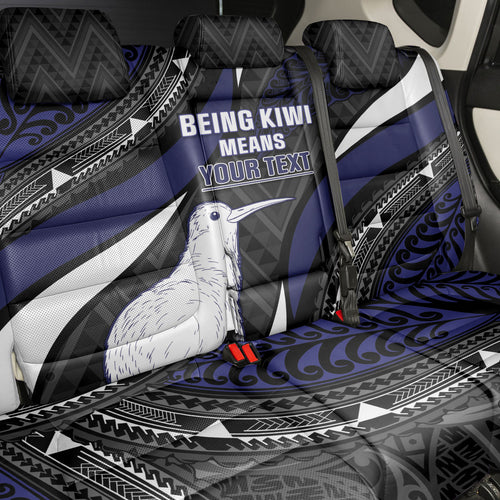 Personalised New Zealand Kiwi Back Car Seat Cover Silver Fern Tribal Pattern