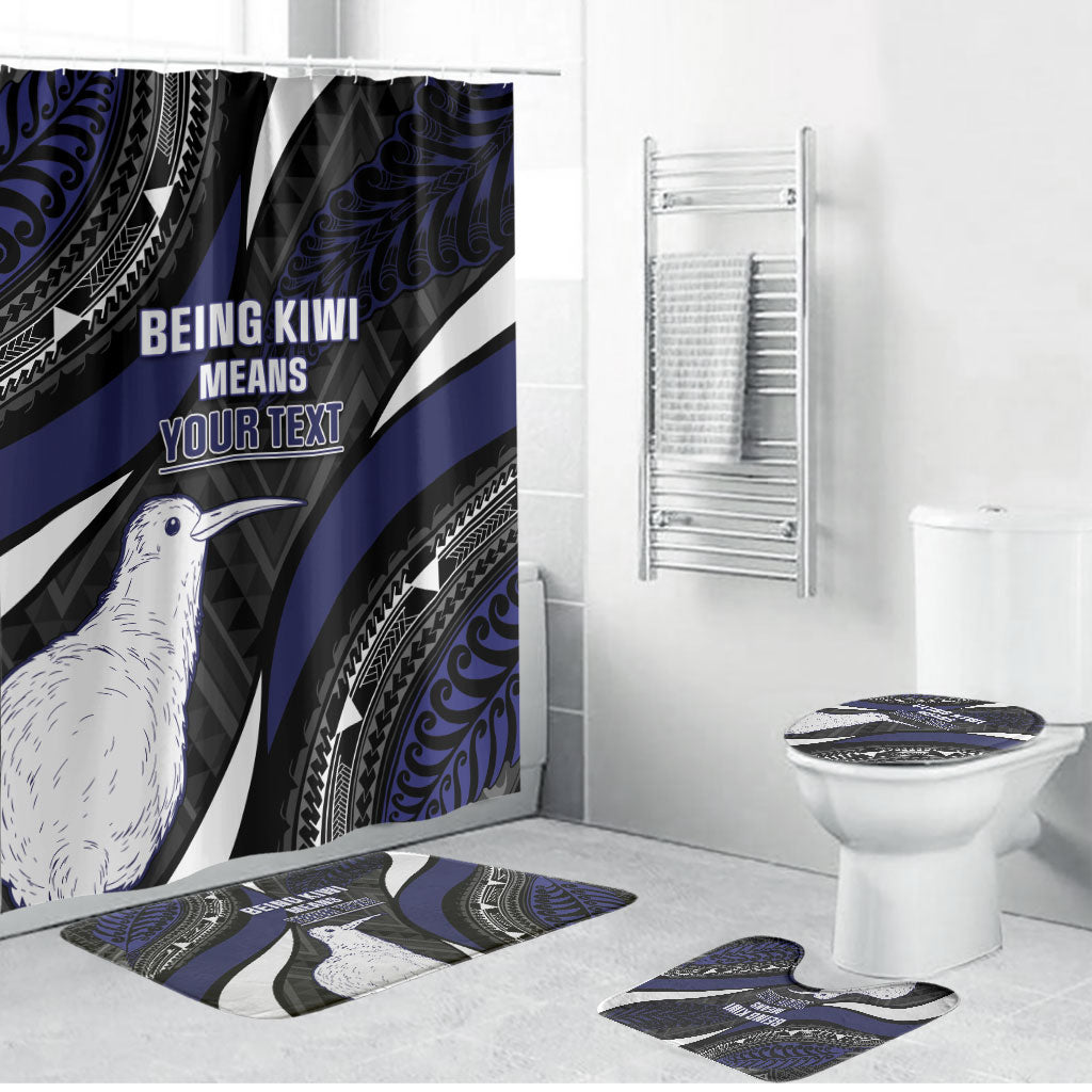 Personalised New Zealand Kiwi Bathroom Set Silver Fern Tribal Pattern