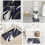 Personalised New Zealand Kiwi Bathroom Set Silver Fern Tribal Pattern