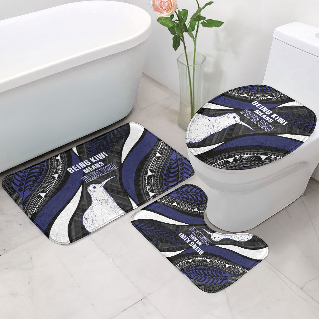 Personalised New Zealand Kiwi Bathroom Set Silver Fern Tribal Pattern