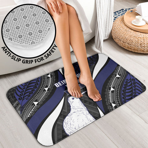 Personalised New Zealand Kiwi Bathroom Set Silver Fern Tribal Pattern