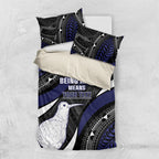 Personalised New Zealand Kiwi Bedding Set Silver Fern Tribal Pattern