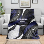 Personalised New Zealand Kiwi Blanket Silver Fern Tribal Pattern