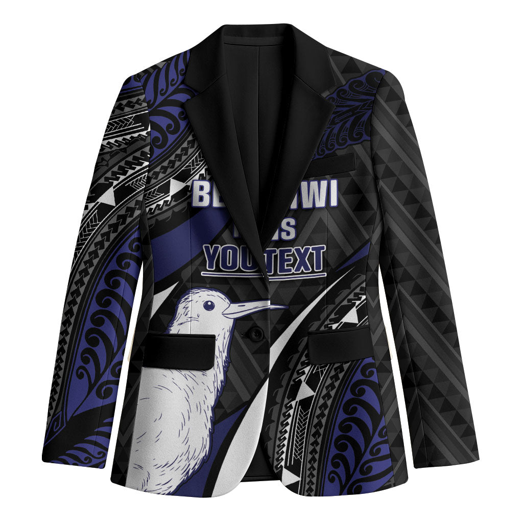 Personalised New Zealand Kiwi Blazer Silver Fern Tribal Pattern