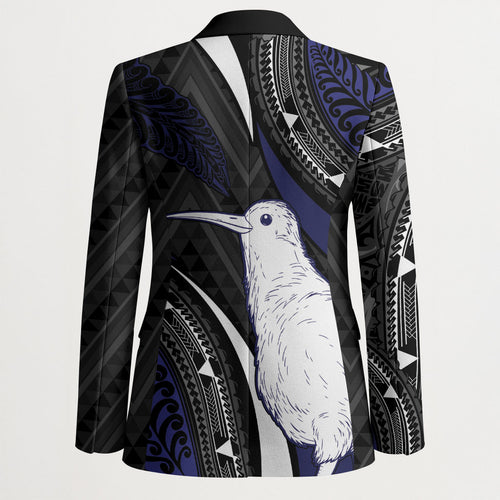 Personalised New Zealand Kiwi Blazer Silver Fern Tribal Pattern