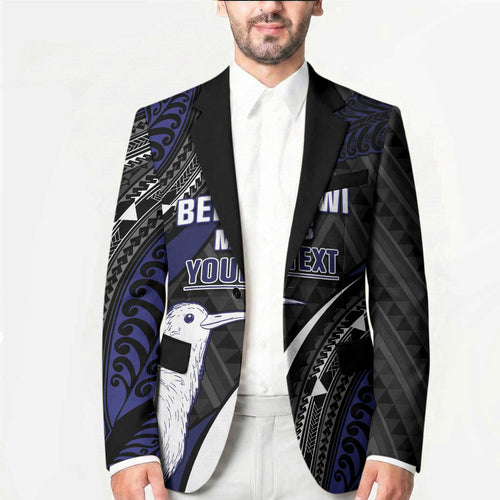 Personalised New Zealand Kiwi Blazer Silver Fern Tribal Pattern